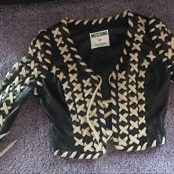 Vintage MOSCHINO couture leather jacket..ONE OF A KIND - Picture 7 of 9